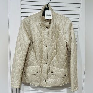 Barbour Cream Quilted Puffer Jacket